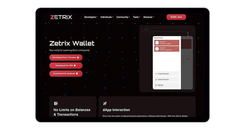 Fig 1. Visit Zetrix Wallet Website