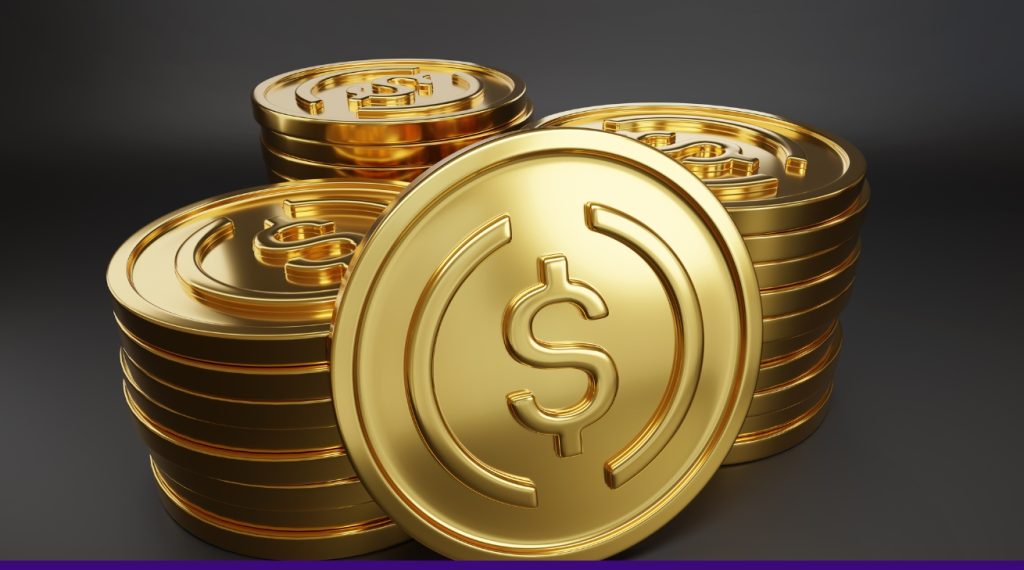 An image of digital coins