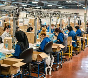 An image of manual processes in a factory line