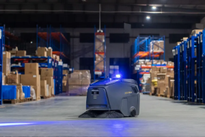 An image of a cleaning robot in operations